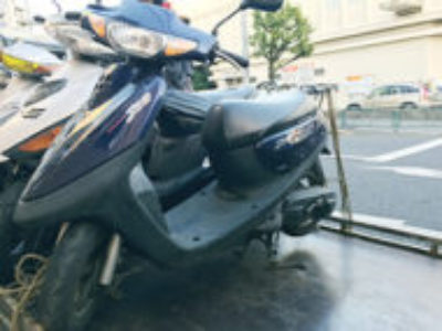 多摩市で原付50ccバイクのヤマハ ジョグ-C ブラック色を無料で引き取り処分と廃車
