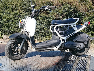 茨城県つくば市で無料で引き取り処分と廃車手続き代行をした原付バイクのホンダ ズーマー(ホワイト)