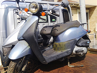 所沢市で無料で引き取り処分をした原付バイクのホンダ トゥデイ FI(水色)