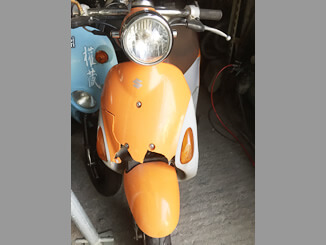 埼玉県飯能市で無料で引き取り処分をした原付バイクのスズキ レッツ4(オレンジ)