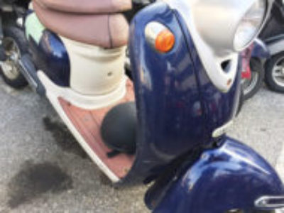 横浜市南区で原付バイクのヤマハ ビーノ2サイクル(ネイビー色)を無料処分と廃車手続き代行