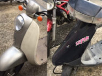 神奈川県高座郡寒川町で原付バイク2台を無料引き取りと処分