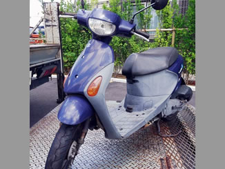 埼玉県三郷市中央で無料で引き取りと廃車をした原付バイクのスズキ レッツ4(CA41A)  ブルー