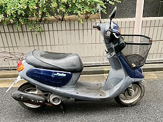 東京都新宿区舟町で無料で引き取り処分した原付バイクのヤマハ JOG ポシェ