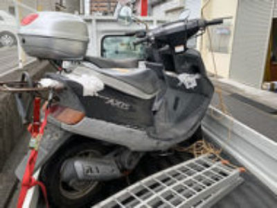 東京都江戸川区中央で原付バイク ヤマハ アクシス50の引き取り処分と廃車を無料で行いました！