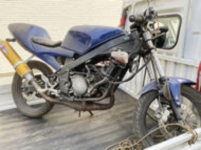 三郷市高州で原付バイクのヤマハ TZR50 ブルーを無料で引き取り処分と廃車しました