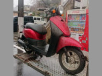 多摩市で原付バイクのホンダ トゥデイ FI キャンディールーシッドレッドを無料で引き取り処分と廃車手続き代行