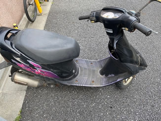練馬区富士見台で無料で引き取り処分と廃車をした原付バイクのスーパーDio ZX