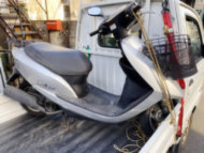 東京都板橋区大和町で原付バイク Dio(4サイクル)の引き取り処分と廃車を無料で行いました！