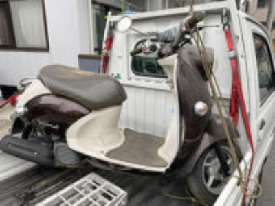 草加市西町で原付バイクのヤマハ ビーノ FI DXを無料引き取り処分と廃車代行しました