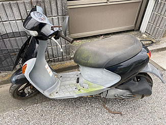 葛飾区細田で無料で引き取り処分と廃車をした原付バイクのスズキ レッツ4