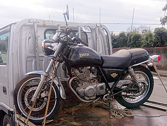 武蔵村山市で無料で引き取り処分と廃車手続き代行をした250ccバイクのスズキ ボルティ Type 1 ブラック色