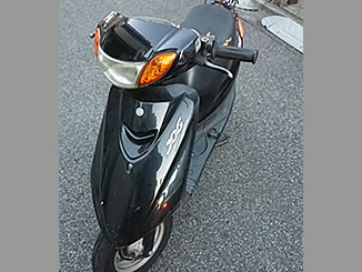 足立区(東京)で無料で回収処分した原付バイク ヤマハ JOG ブラック(バッテリー上がり)